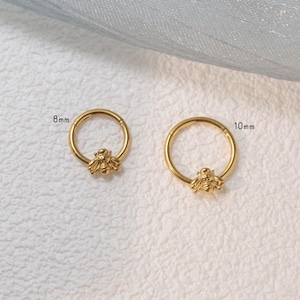 Cute Bee Septum Jewelry/Septum Clicker Ring/Surgical Steel Nose Ring Piercing Jewelry 16G