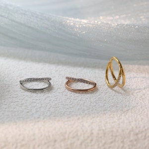 316L double open single side zircon nose ring/nose hoop/nose piercing jewelry 16G conch piercing jewelry