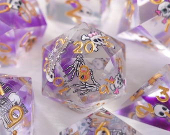 Handmade Epoxy Resin Dice, DM Gifts, RPG Dice Set, D20 Dice Set, D20, Gift for Gamer, rpg Dice Set, DND Player Gift