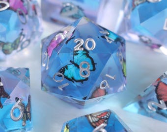Sharp Edge DND Dice, DND RPG Polyhedral Dice, Sharp Edge Resin rpg Dice, D&D Dice Set, D20, D20 Dice Set