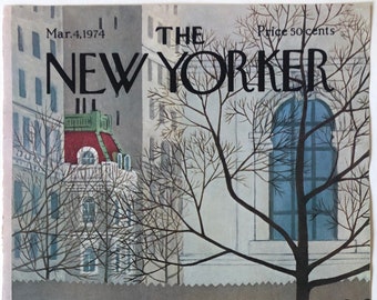 New Yorker Original Vintage Cover March 4, 1974 by Charles E. Martin