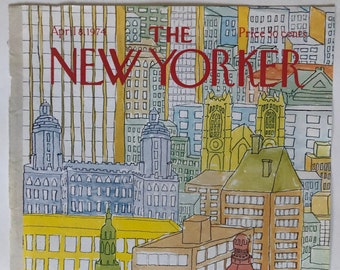 New Yorker Original Vintage Cover April 8, 1974 by Raymond Davidson