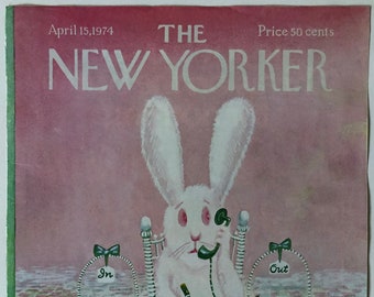 New Yorker Original Vintage Cover April 15, 1974 by Charles Addams