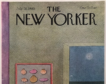 New Yorker Original Vintage Cover July 28, 1980 by Pierre Le-Tan