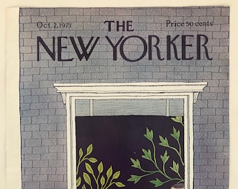 New Yorker Original Vintage Cover October 2, 1971 by Pierre Le-Tan