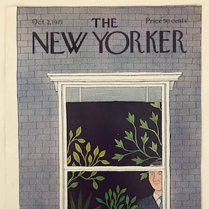 New Yorker Original Vintage Cover October 2, 1971 by Pierre Le-Tan