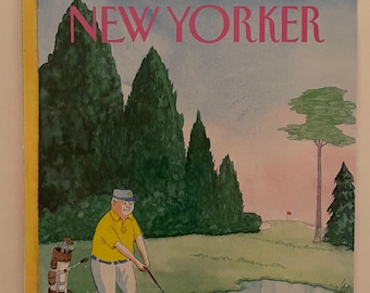 New Yorker Original Cover May 23, 1988 Charles Barsotti Golfer Hitting out of Water