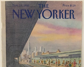 New Yorker Original Vintage Cover November 24, 1980 by Charles E. Martin