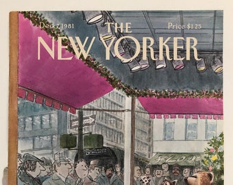 New Yorker Original Vintage Cover December 7, 1981 by Charles Saxon