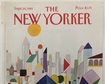 New Yorker Original Vintage Cover September 14, 1981 by Paul Degen