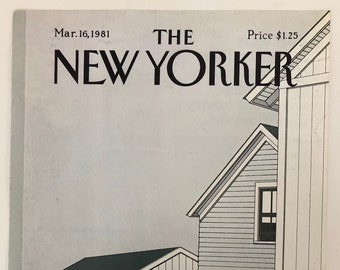 New Yorker Original Vintage Cover March 16, 1981 by Gretchen Dow Simpson