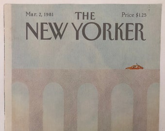 New Yorker Original Vintage Cover March 2, 1981 by Charles E. Martin