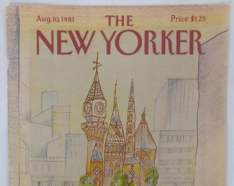 New Yorker Original Vintage Cover August 10, 1981 by Eugene Mihaesco