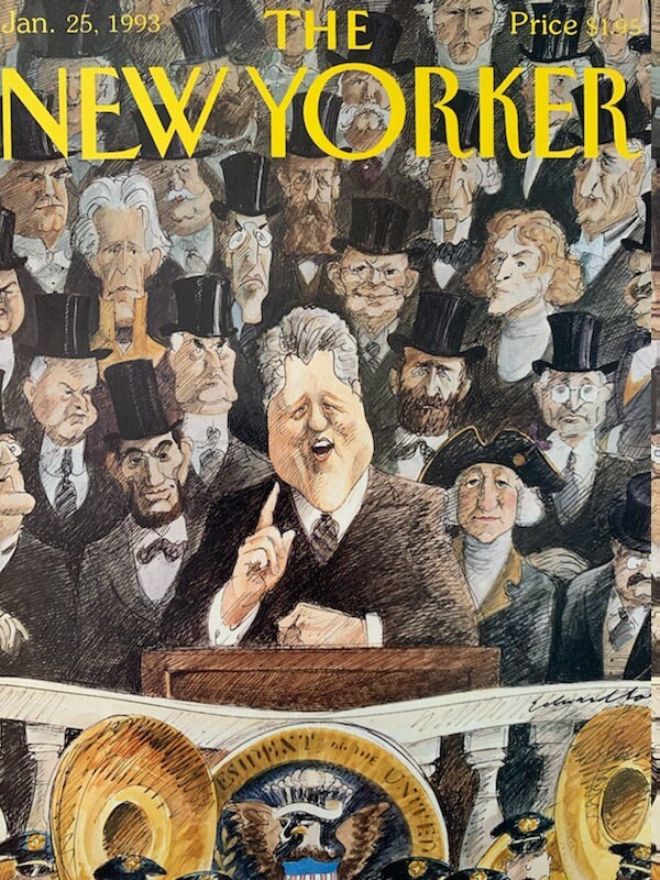 Original Rare New Yorker Cover Jan 25 1993 By: Edward Sorel Bill