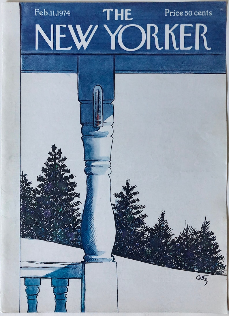 New Yorker Original Vintage Cover February 11, 1974 by Arthur Getz image 1