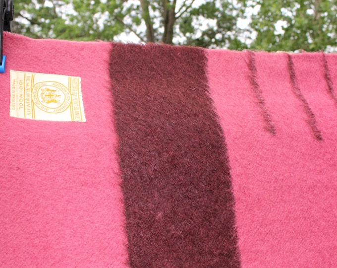Vintage Hudson's Bay Point Blanket Wool 4 Point Wild Cranberry Color Etsy