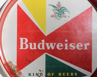 Budweiser Tablett Vintage König der Biere Metall Zinn Bier Breweriana Bar rot grün Superbowl Dekoration Mann Höhle muss Vintage Anheuser Busch haben