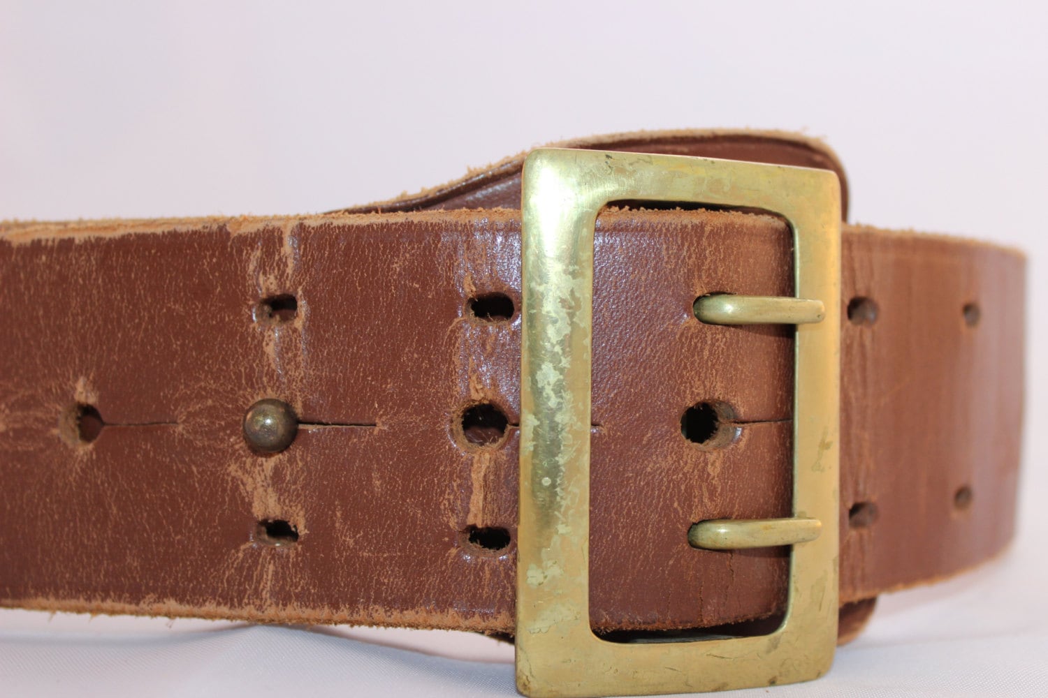 Genuine Calf Leather Sam Browne Style DUTY BELT 2'' wide 3.5m Thick Leather  Belt