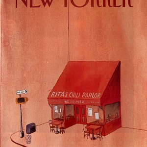New Yorker Original Cover April 5, 1982 Rita’s Chili Parlor by Abel Quezada