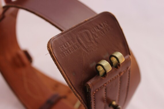 Vintage Mounted Police Belt Brown Leather Antique… - image 3