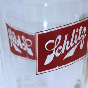 Vintage Schlitz Draft Beer Pitcher Glass from Milwaukee Superbowl Party Decor Breweriana Gift for Him Party Pitcher