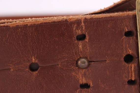 Vintage Mounted Police Belt Brown Leather Antique… - image 5