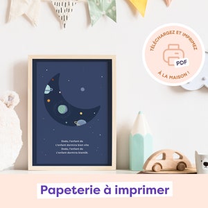 Comptine illustrée | Affiche de naissance à imprimer | Décoration pour chambre de bébé et enfant | Carte à offrir | A4 | A5 | A6 | Modèle 4