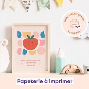 Comptine illustrée | Affiche de naissance à imprimer | Décoration pour chambre de bébé et enfant | Carte à offrir | A4 | A5 | A6 | Modèle 8