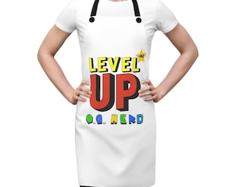 Level Up OG Nerd Apron: Gamer Kitchen Gift
