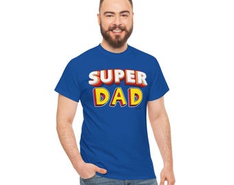 Super Dad Heavy Cotton Tee, Father's Day Casual Wear Dad Shirt