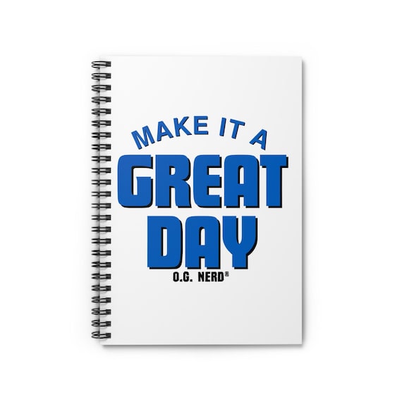 Inspirational Spiral Notebook - Great Day Thoughts, Writing Journal, Gift for Students, Motivational Planner, Office Supplies