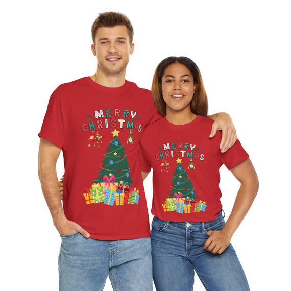 Merry Christmas Tree Tee: Playful Holiday Shirt