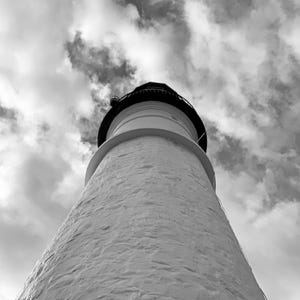 Lighthouse, Digital Download, Black and White Photo, House Decor, Printable Photo