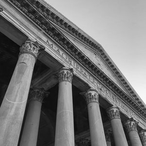 Ancient Ruins, Digital Download, Black and White Photo, House Decor, Printable Photo