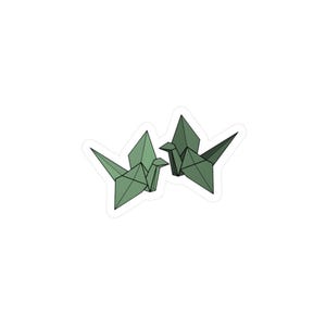 Origami Crane Kiss-Cut Vinyl Sticker: Minimalist Laptop Decal