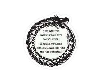 Dragon Ouroboros Sticker: Alchemised Quote, Dramione Fan Art
