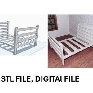 1:12 Scale Dolls House  Bed STL Digital File 3d Printing