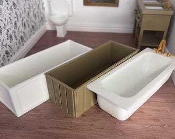 1:12 Scale Dolls House Bath STL  with changable inserts  and taps Digital File 3d Printing