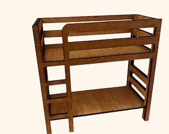 1:12 scale DIGITAL File  Dolls House miniature Bunk Bed furniture  SVG PNG  Laser Cutting File