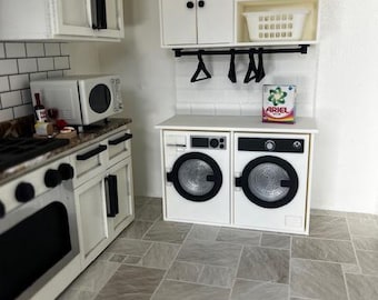 1:12 Scale Dolls House Washing Machine Tumble Dryer Laundry Basket