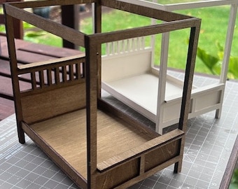 1:12 scale DIGITAL File  Dolls House miniature 4 poster bed  furniture SVG PNG Laser Cutting File