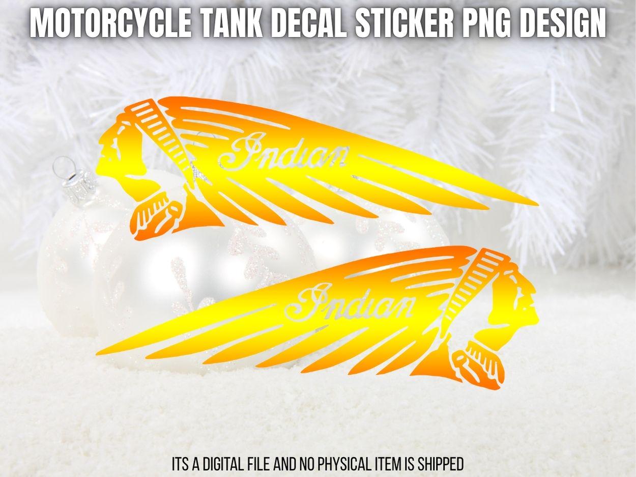 IND-2-R) 6" RIGHT INDIAN MOTORCYCLE WAR BONNET STICKER DECAL