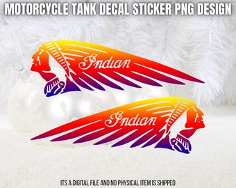 Indian Motorcycle Flerfärgad Motorcykel Tank War Motorhuv Dekalset: DIY-grafik (digital nedladdning)