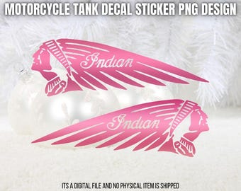 Dekal med Indian Motorcycle-tank: Rose Gold War Motorhuvgrafik (digital nedladdning)