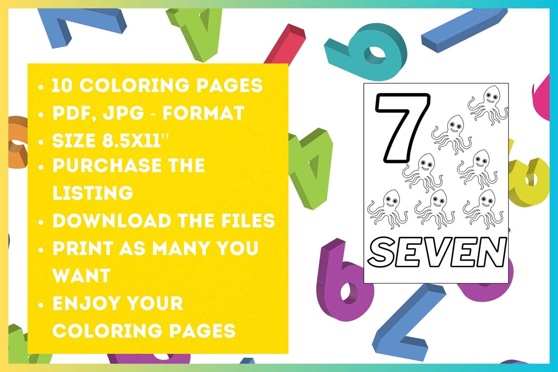 Color & Count: A Fun Numbers Coloring Book for Kids! - Etsy