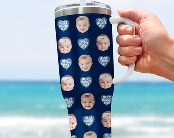 Aangepaste mok babygezicht 1e vaderdag beker, aangepaste foto babyfoto cadeau voor vader, cadeau voor opa, mok gezicht van je man, vaderdagcadeau