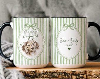 Personalized My Humans Are Getting Married Mug, Custom Pet Wedding Gift, Dog Engagement Gift, Engagement Gift for Bride & Couple