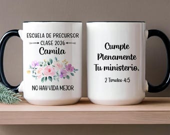 Spanish Pioneer School 2026 Mug, Personalized Escuela De Precursor Cup, JW Pioneer Gift, Ministry Encouragement Religious Coffee Mug Gift