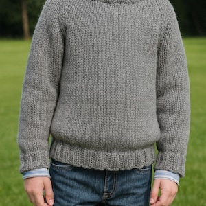 Boy’s Raglan Sweater Knitting Pattern PDF – Easy Knit Pullover for Kids, Toddler & Child Sizes – Beginner Friendly Jumper Tutorial
