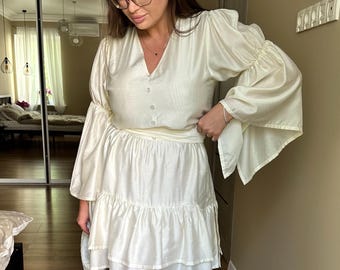 Boho TENCEL-klänning: Volangfärgad lättviktsklänning för alla tillfällen